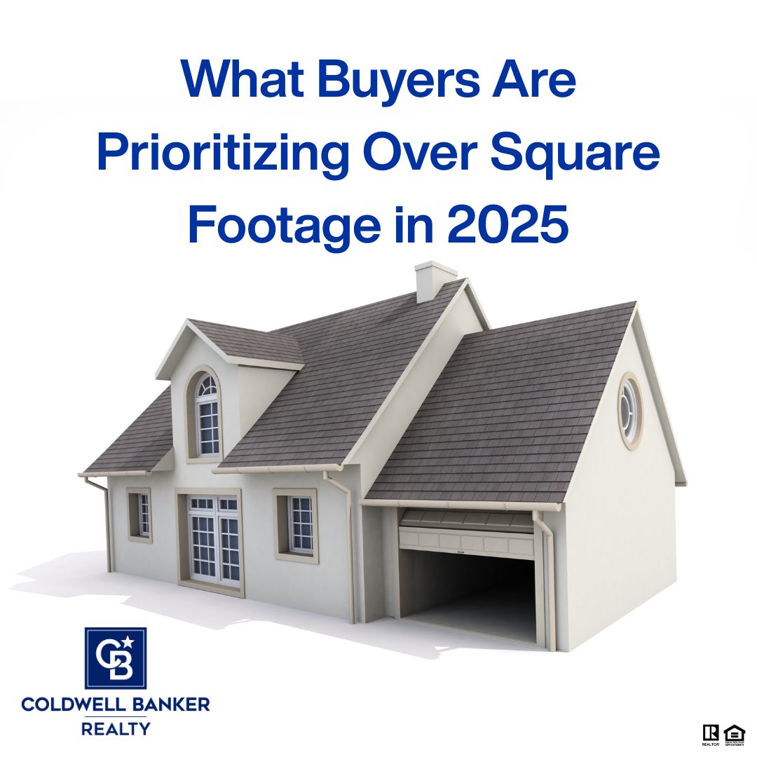 A modern two-story suburban home with a steep roof and attached garage, symbolizing 2025 home-buying trends focused on lifestyle and quality over square footage.