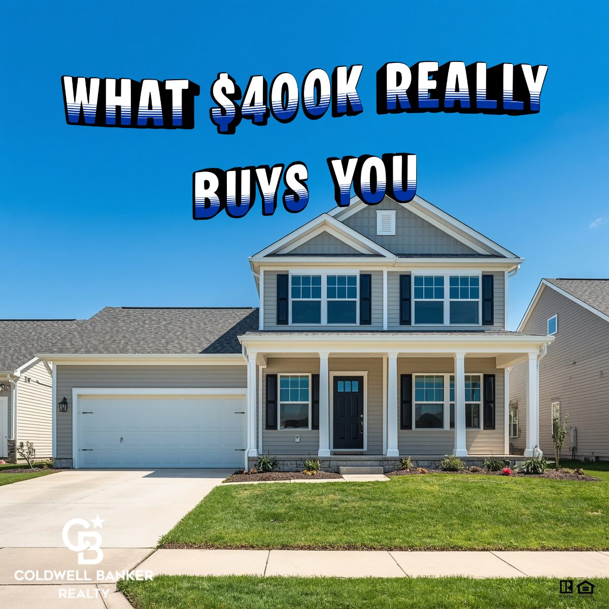 Modern suburban home in Clermont County Ohio priced around $400K with garage and landscaped yard