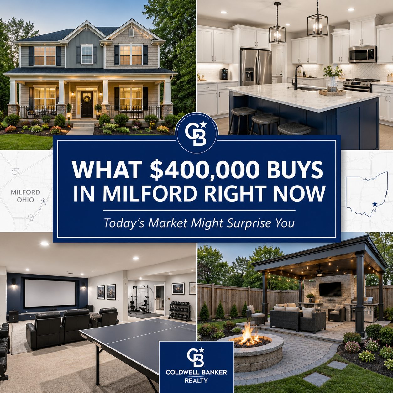 Graphic showing what $400,000 buys in Milford Ohio homes for sale