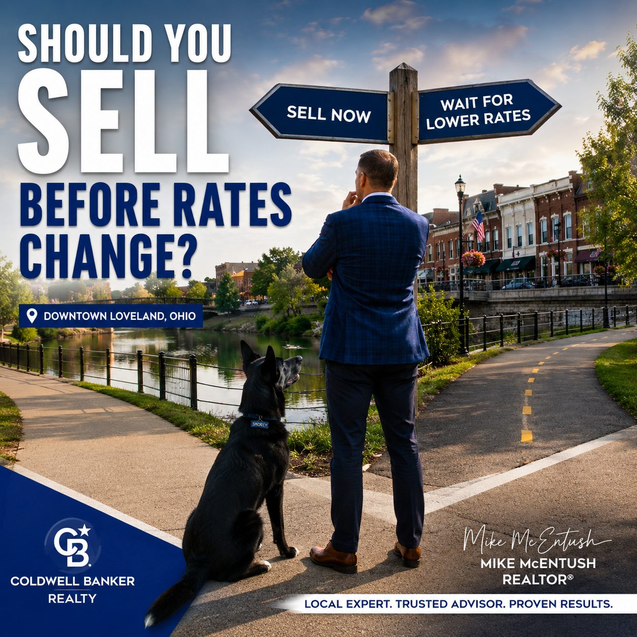 Loveland Ohio home for sale graphic comparing rate changes and seller timing